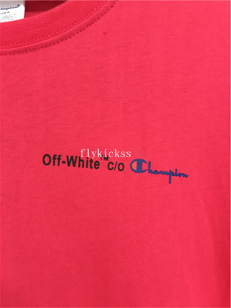 Off White Champion Pink Tshirt